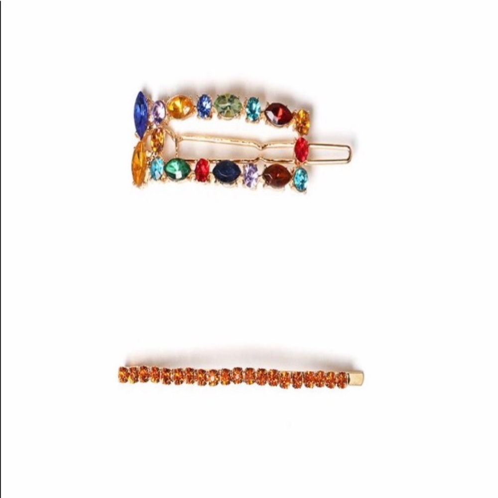 🌟NEW🌟Multicolored Crystal Hair Clip Set